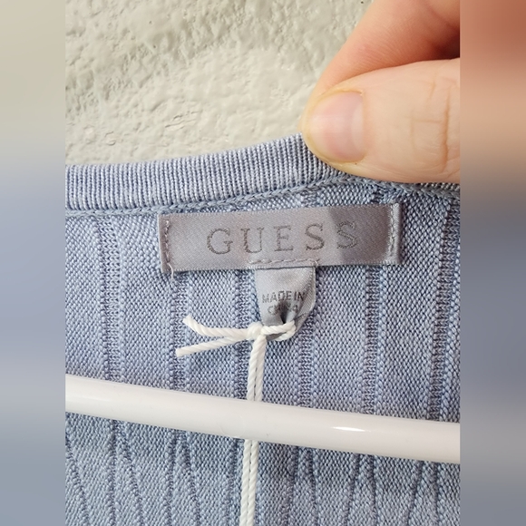 NWT GUESS SMART Collection Ribbed Knit Light Blue Dress Size Small - Picture 11 of 12